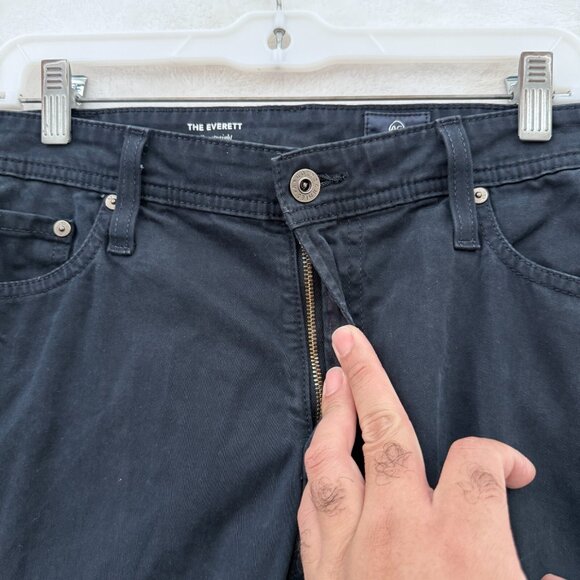 AG Adriano Goldschmied The Everett Pants Mens 33x32 (34x29) Black Slim Straight - Picture 10 of 14